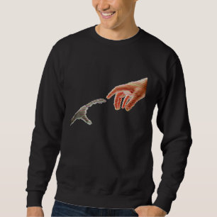 Creation Of Adam By Michelangelo Robot Hands It Te Sweatshirt