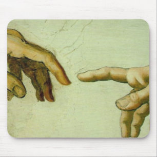Creation of Adam (detail-hands) Mouse Pad