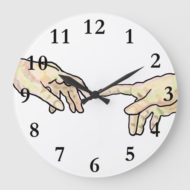 Creation of Adam Hands Large Clock (Front)