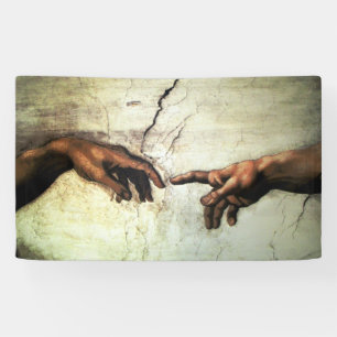 Creation of Adam - Hands Michelangelo 1475 - 1564 Banner