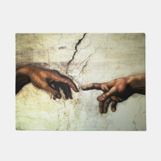 Creation of Adam - Hands Michelangelo 1475 - 1564 Doormat