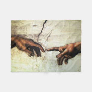 Creation of Adam - Hands Michelangelo 1475 - 1564 Fleece Blanket