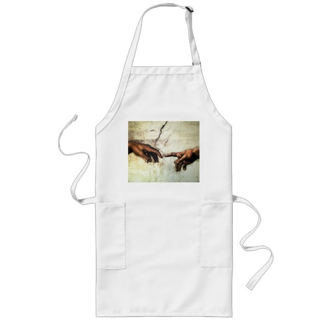 Creation of Adam - Hands Michelangelo 1475 - 1564 Long Apron (Front)