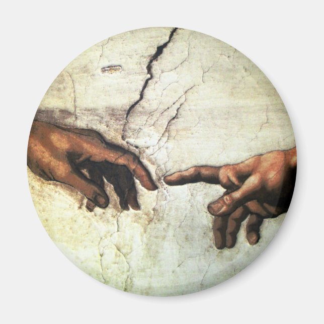 Creation of Adam - Hands Michelangelo 1475 - 1564 Magnet (Front)