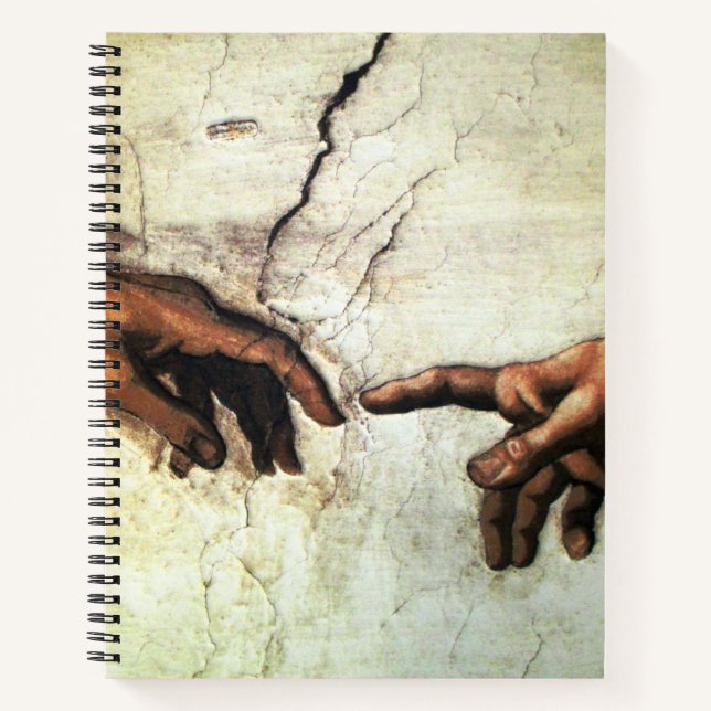 Creation of Adam - Hands Michelangelo 1475 - 1564 Notebook (Front)