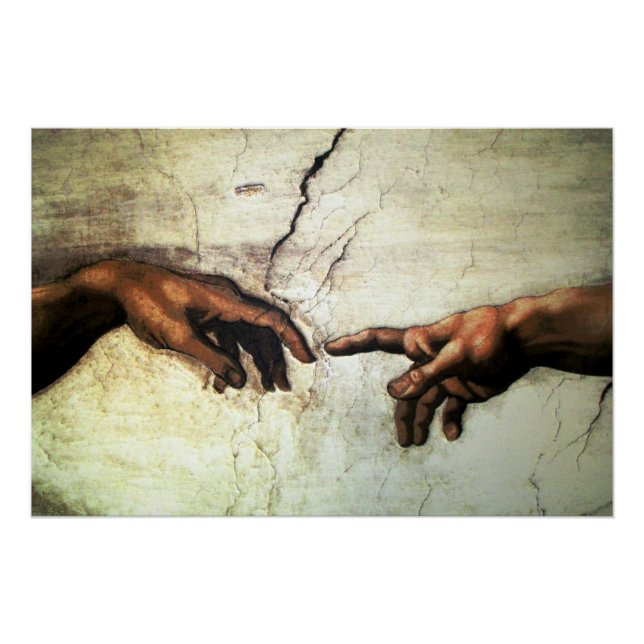Creation of Adam - Hands Michelangelo 1475 - 1564 Poster (Front)