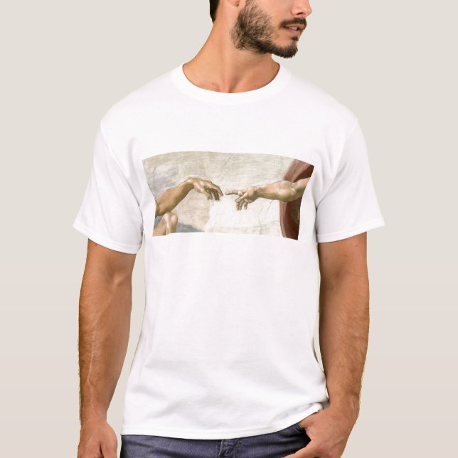 Creation of Adam Hands - Michelangelo T-Shirt (Front)