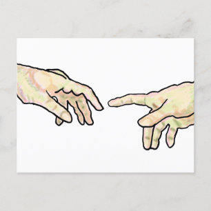 Creation of Adam Hands Postcard