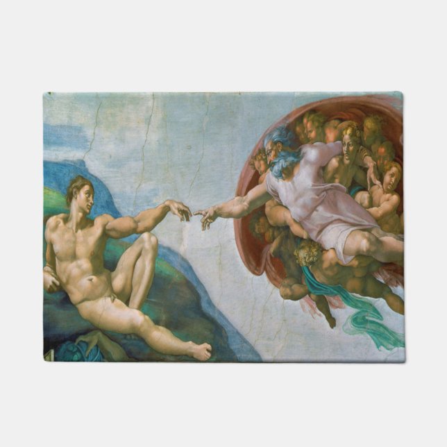 Creation of Adam - Michelangelo 1475 - 1564 Doormat (Front)