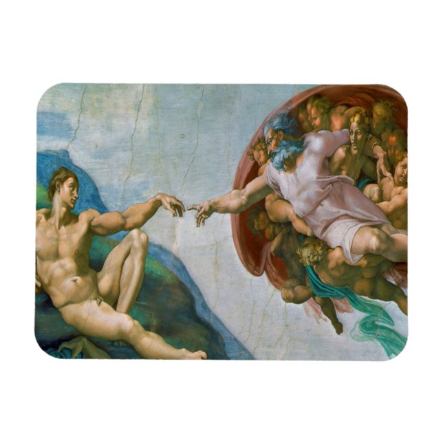 Creation of Adam - Michelangelo 1475 - 1564 Magnet (Horizontal)
