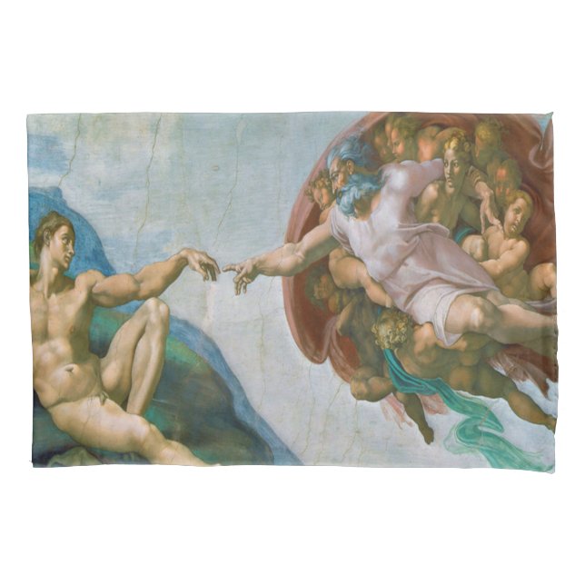 Creation of Adam - Michelangelo 1475 - 1564 Pillowcase (Front)