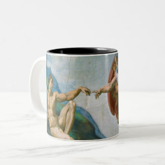 Creation of Adam - Michelangelo 1475 - 1564 Two-Tone Coffee Mug