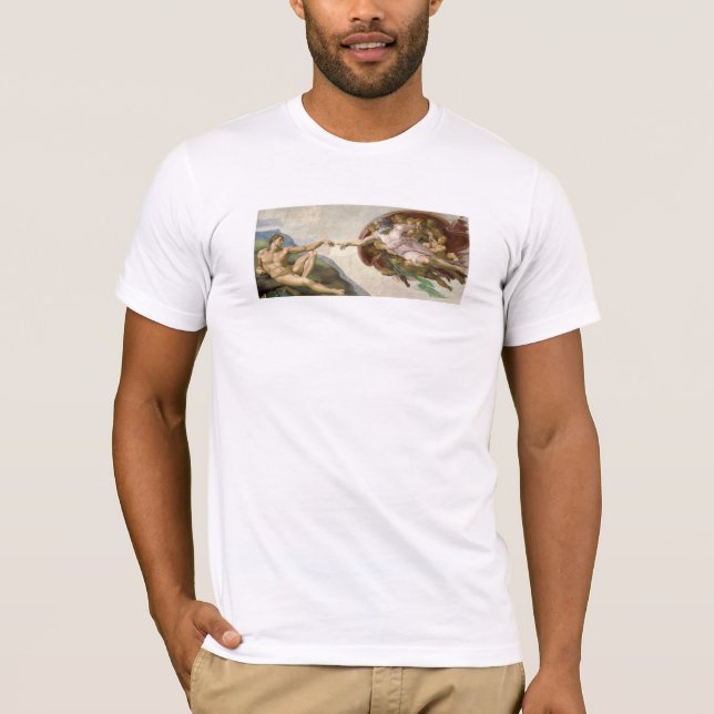 Creation of Adam - Painted by Michelangelo T-Shirt (Front)