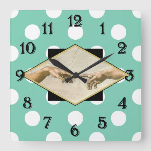 Creation of Adam Polka Dots Square Wall Clock