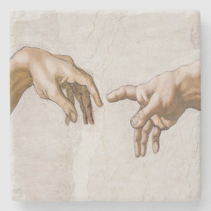 Creation Of Adam Sistine Chapel - Michelangelo Stone Coaster