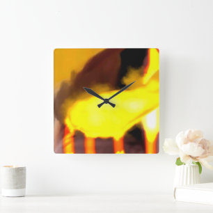 Creation of the dragon cat square wall clock
