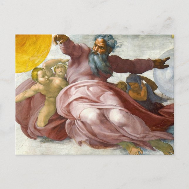 Creation of the Sun by Michelangelo Postcard (Front)