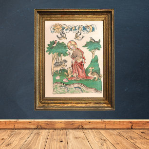 Creation of the World - Bible Mediaeval Manuscript Poster