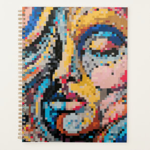 Création pixelisée multicolore planner