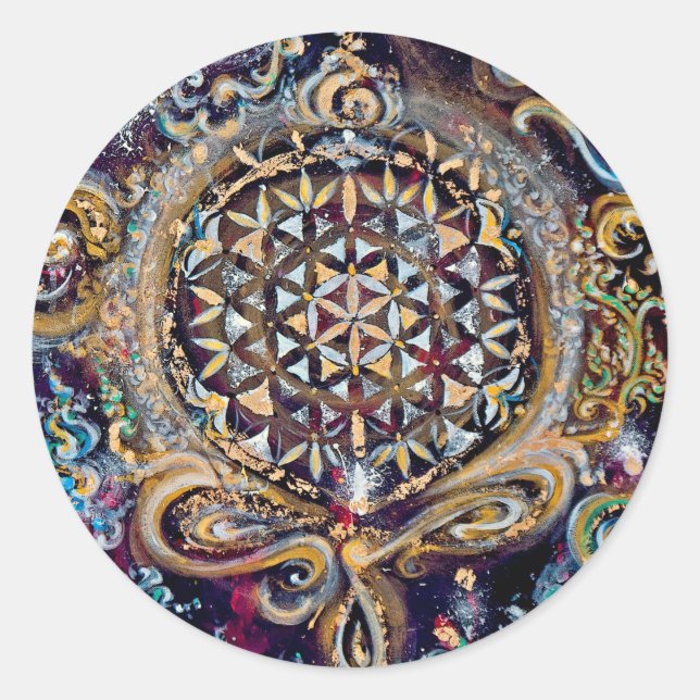 Creation Time 'Cosmic Ocean' Selection Classic Round Sticker (Front)