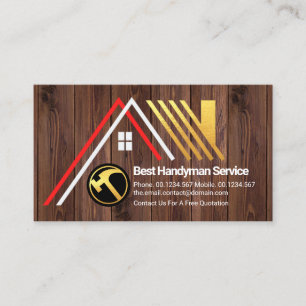 Creative A-Frame Gold Roof On Timber Wood Business Card