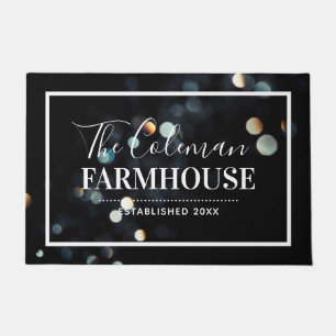 Creative Abstract Black Farmhouse Family Monogram Doormat