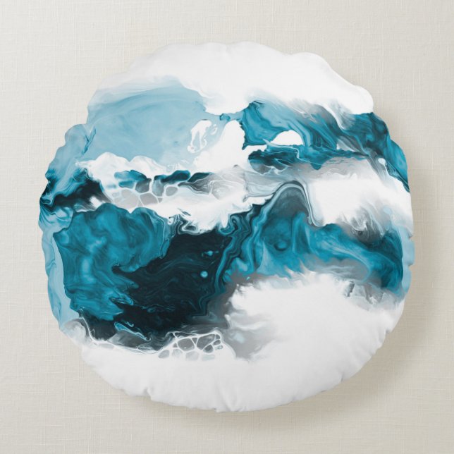 Creative abstract hand painted background, wallpap round cushion (Front)