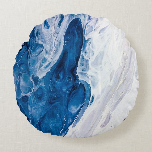 Creative abstract hand painted background, wallpap round cushion (Front)