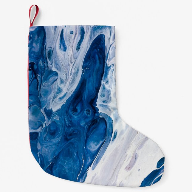 Creative abstract hand painted background, wallpap small christmas stocking (Front)