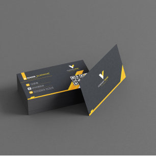 Creative Abstract Yellow Elegant Business Card