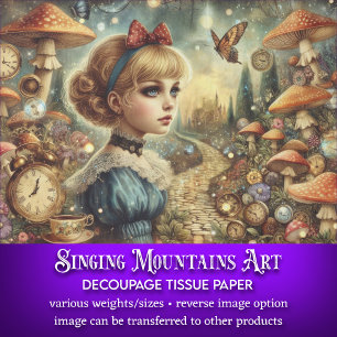 Creative Alice Wonderland Vintage Art Decoupage Tissue Paper