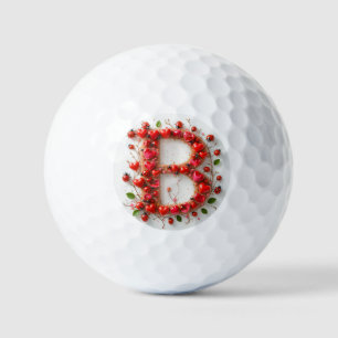 Creative Alphabet Letter B with Heart Shapes Golf Balls