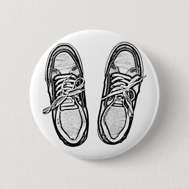 Creative Art shoes sneakers pencil art graphics bl 6 Cm Round Badge (Front)