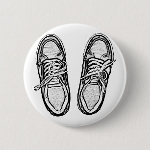 Creative Art shoes sneakers pencil art graphics bl 6 Cm Round Badge