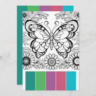 Creative Art Therapy Cards Butterfly Colouring