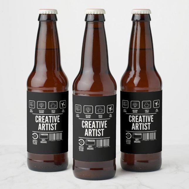 Creative Artist Funny Beer Bottle Label (Bottles)
