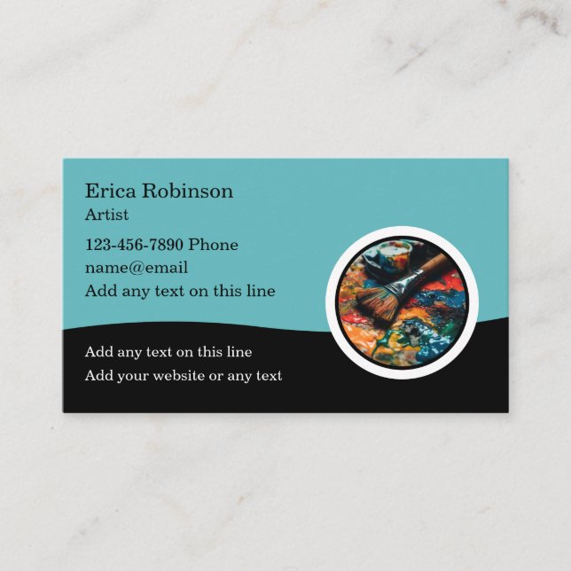 Creative Artist Painting Business Cards (Front)