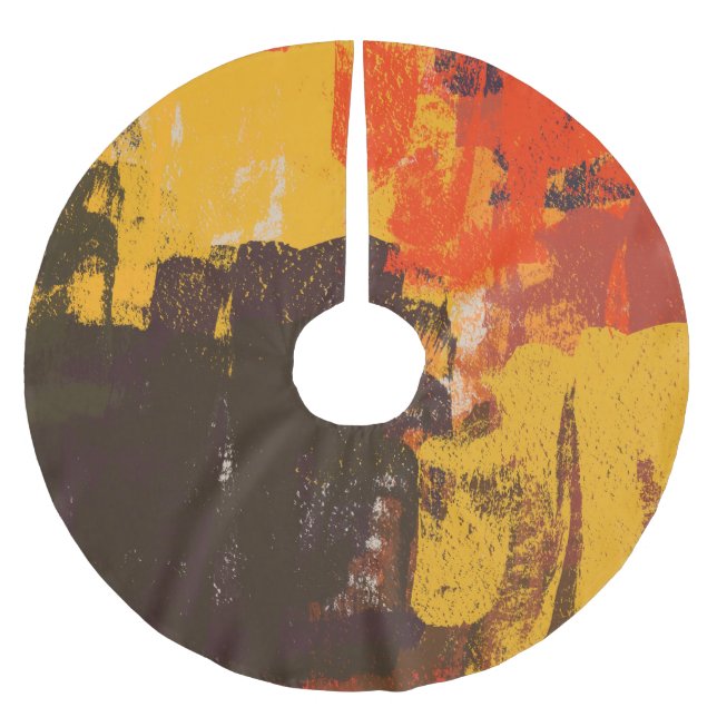 Creative artistic sketch, colourful texture. brushed polyester tree skirt (Front)