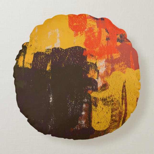 Creative artistic sketch, colourful texture. round cushion (Front)