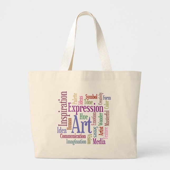 Creative Artist's Inspiration Word Art Large Tote Bag (Front)