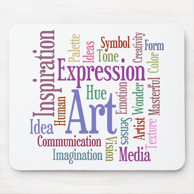 Creative Artist's Inspiration Word Art Mouse Pad (Front)