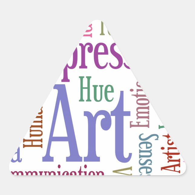 Creative Artist's Inspiration Word Art Triangle Sticker (Front)