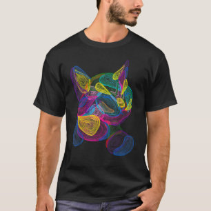 Creative Artwork For Kitten   Colorful Cat T-Shirt