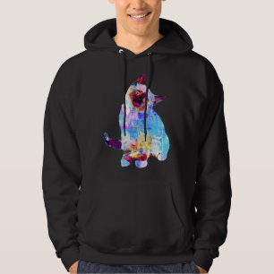 Creative Artwork Kitten Colorful Cat Splash Cat Hoodie