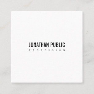 Creative B&W Plain Modern Professional Minimalist Square Business Card