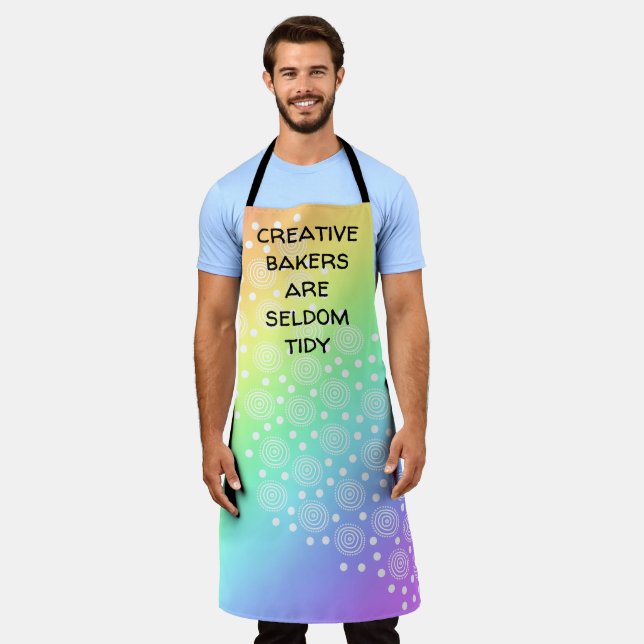 Creative Bakers are Seldom Tidy Rainbow Gradient Apron (Worn)