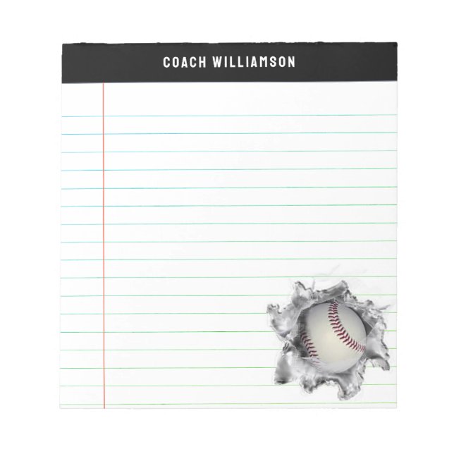 Creative Baseball Gift Ideas Notepad (Front)
