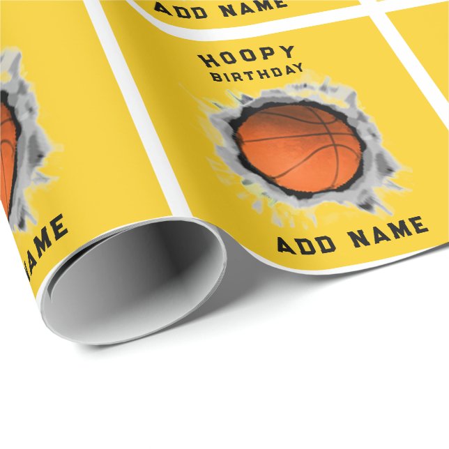 Creative Basketball Birthday Wrapping Paper (Roll Corner)
