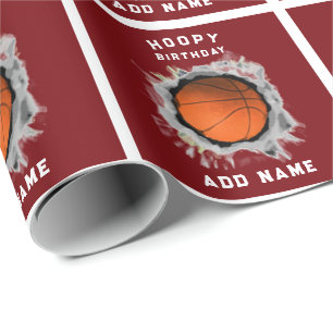 Creative Basketball Birthday Wrapping Paper