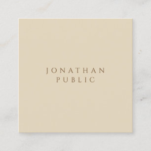 Creative Beige Simple Template Minimalist Modern Square Business Card